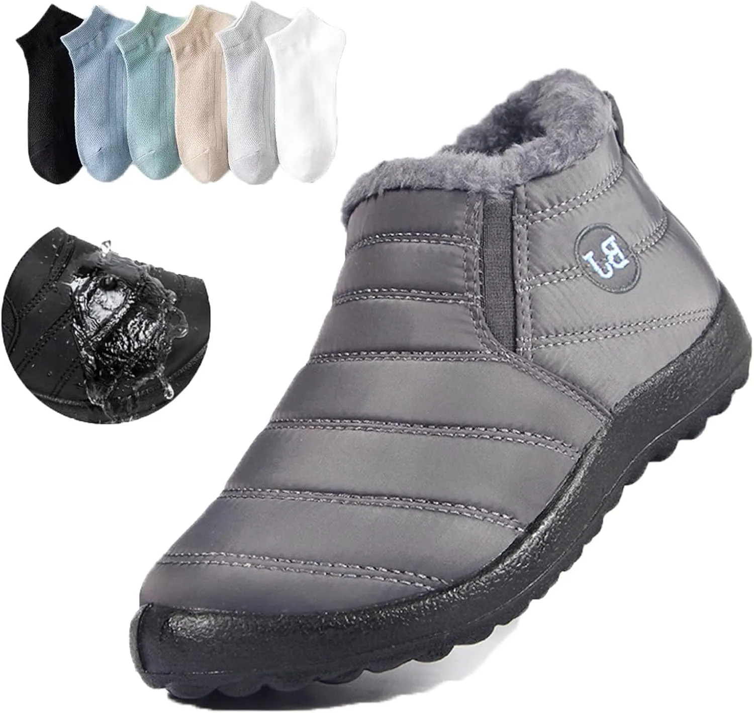 Indicativey Snow Boots, Gallen Winter Boots,Gallen Thermal Boots, Fur Lined Ankle Booties Walking Non Slip Shoes