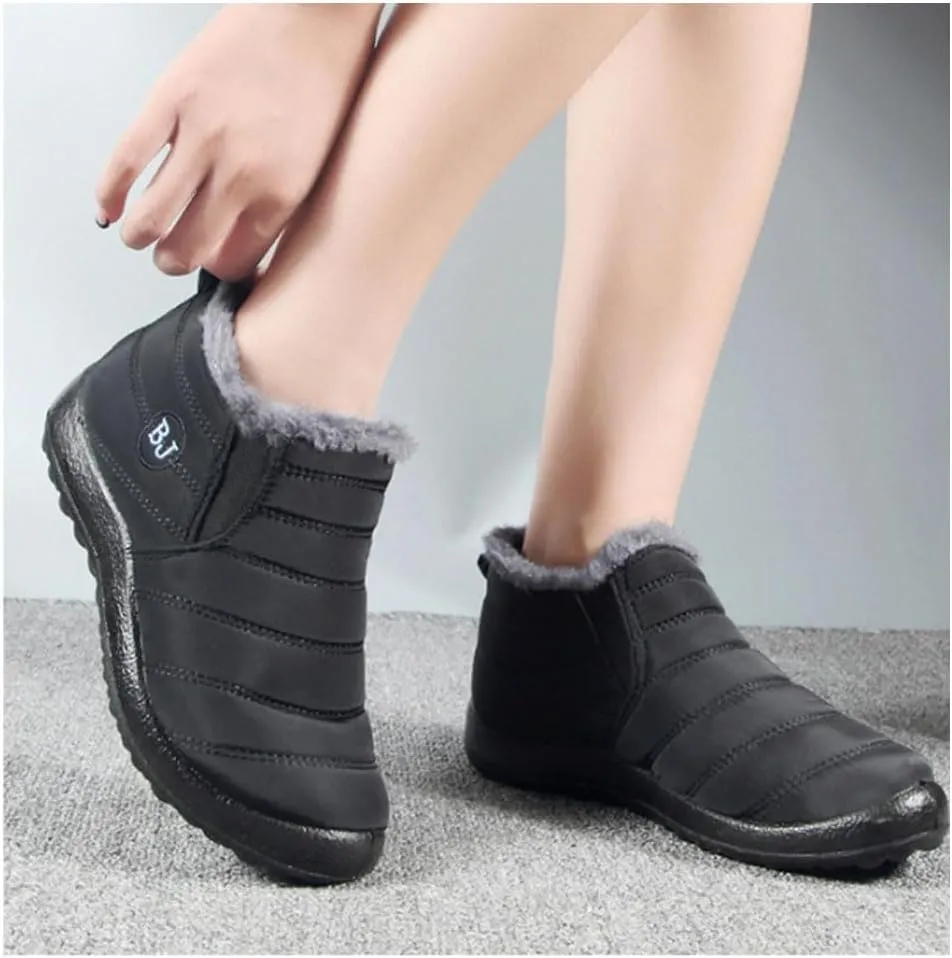 Indicativey Snow Boots, Gallen Winter Boots,Gallen Thermal Boots, Fur Lined Ankle Booties Walking Non Slip Shoes