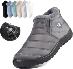 Indicativey Snow Boots, Gallen Winter Boots,Gallen Thermal Boots, Fur Lined Ankle Booties Walking Non Slip Shoes