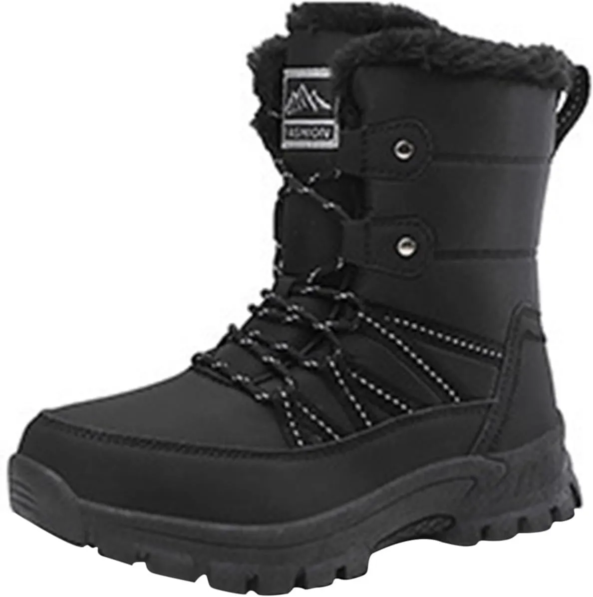 Insulated Hiking Boots Women 𝐖aterproof Non-Slip Ankle Booties Fu𝐫 Lined Winter Walking Shoes For Men