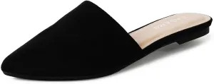 J. Adams Lennox Mules for Women - Closed Pointed Toe Flat Heel Slides