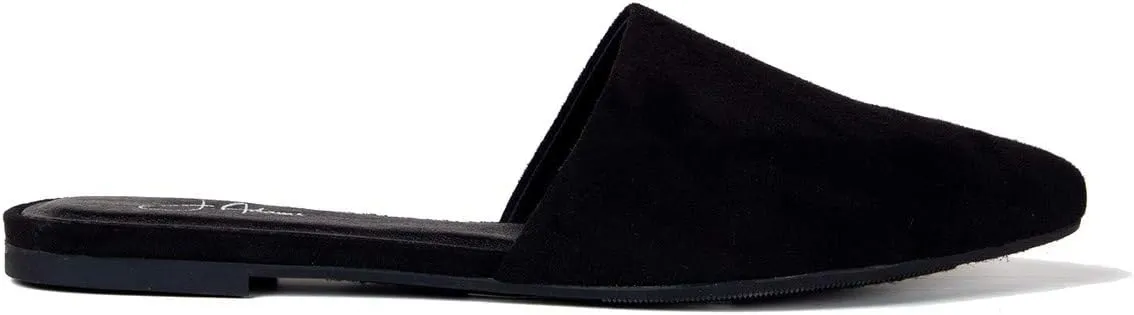 J. Adams Lennox Mules for Women - Closed Pointed Toe Flat Heel Slides