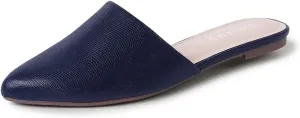 J. Adams Lennox Mules for Women - Closed Pointed Toe Flat Heel Slides