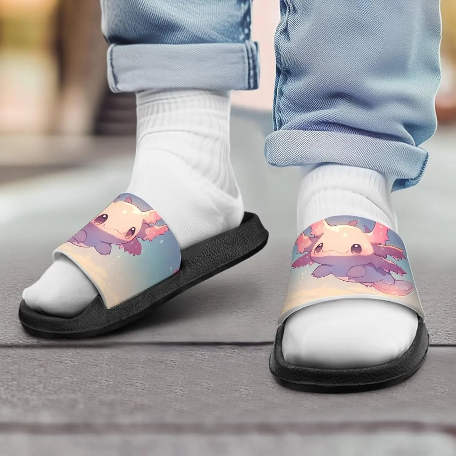 Jeiento Kids Slides for Boy Girl Animal Slippers Summer Beach Pool Water Shoes Non-Slip Novelty Open Toe Sandals