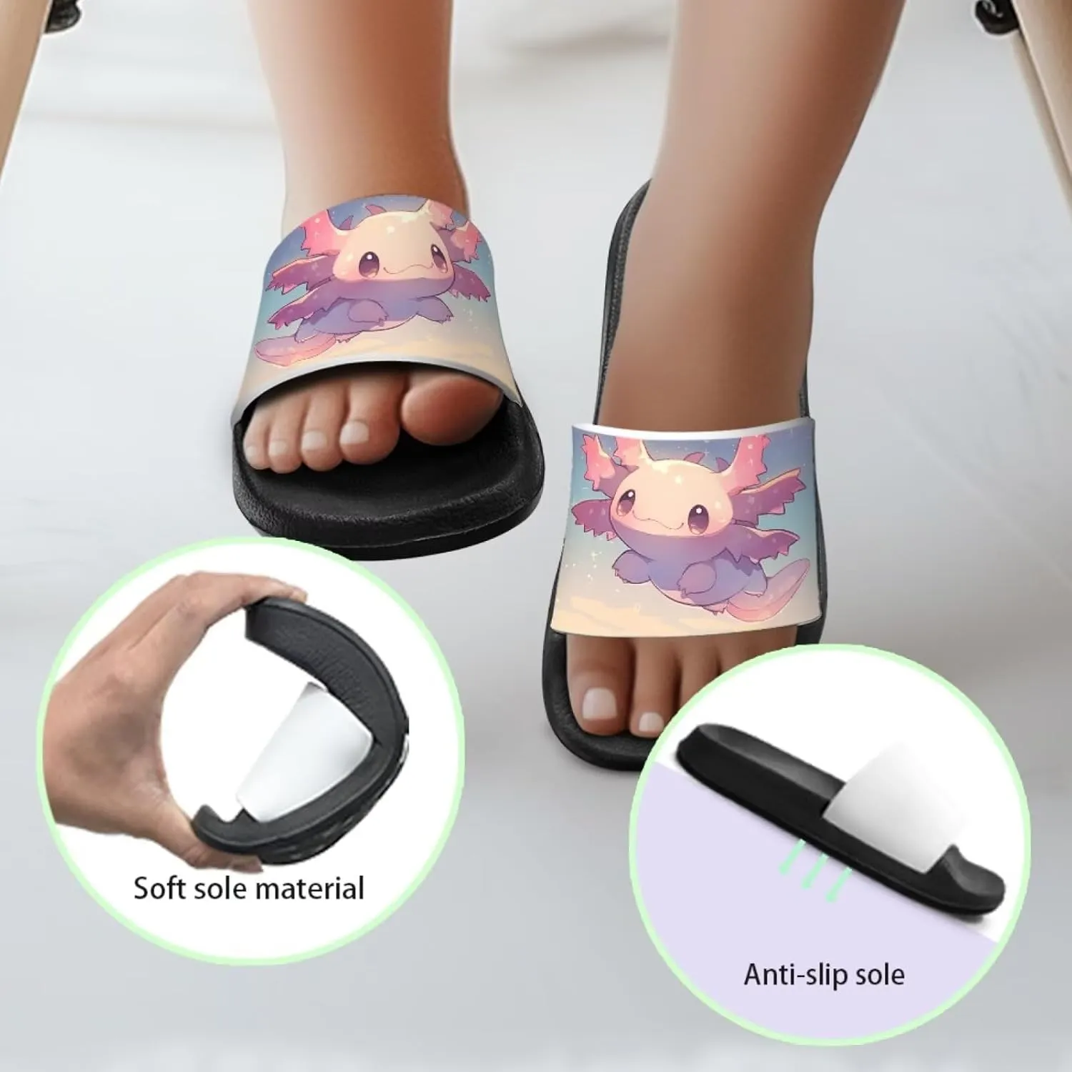 Jeiento Kids Slides for Boy Girl Animal Slippers Summer Beach Pool Water Shoes Non-Slip Novelty Open Toe Sandals
