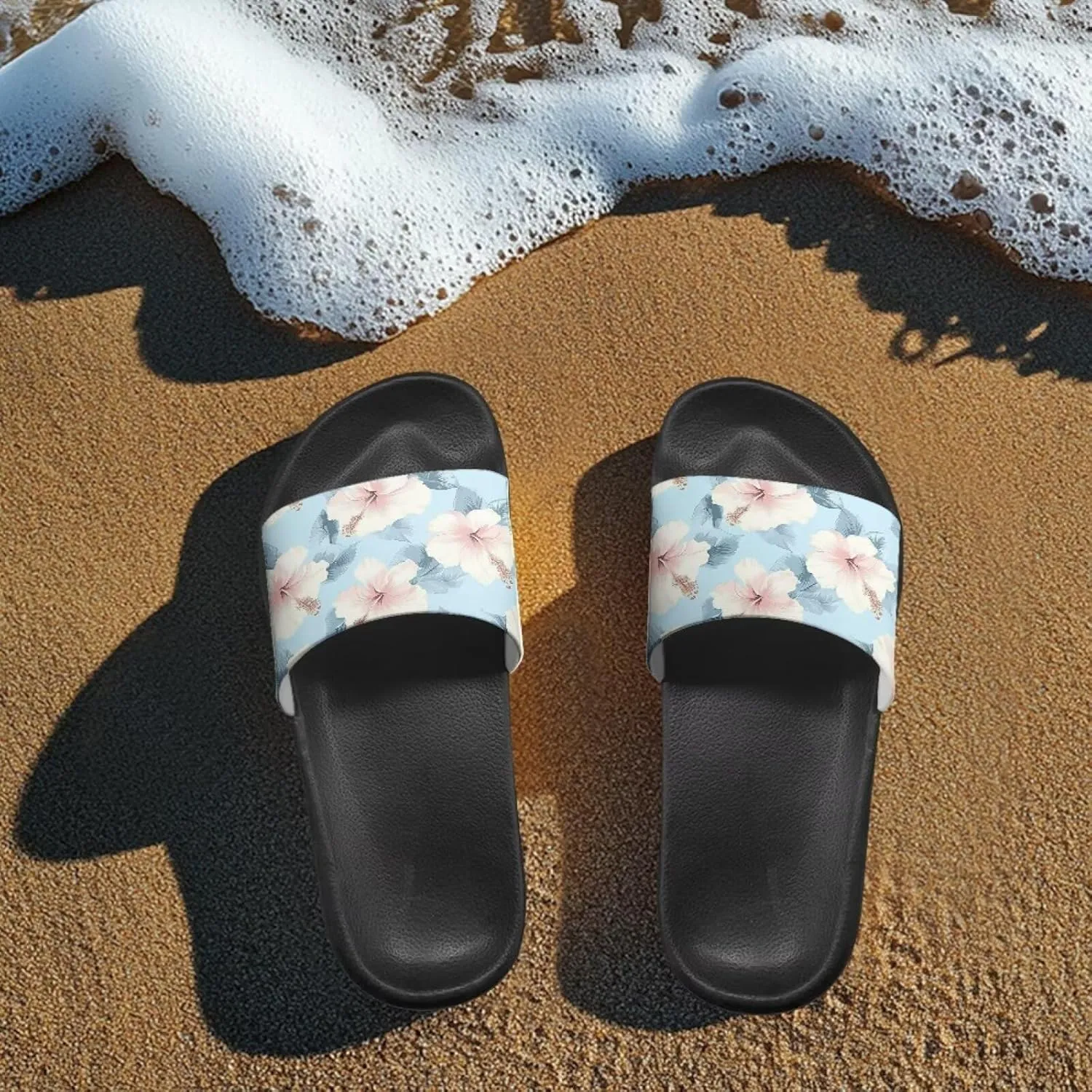 Jeiento Open Toe Slippers for Women Butterfly Slides Sandal Non Slip Rubber Sole Shower Shoes for Bathroom,Beach,Pool