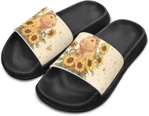 Jeiento Unisex Children Sandals Thick Sole Comfort Footed Casual Slide Open Toe Flat Sandals for Beach,Pool,Bathroom
