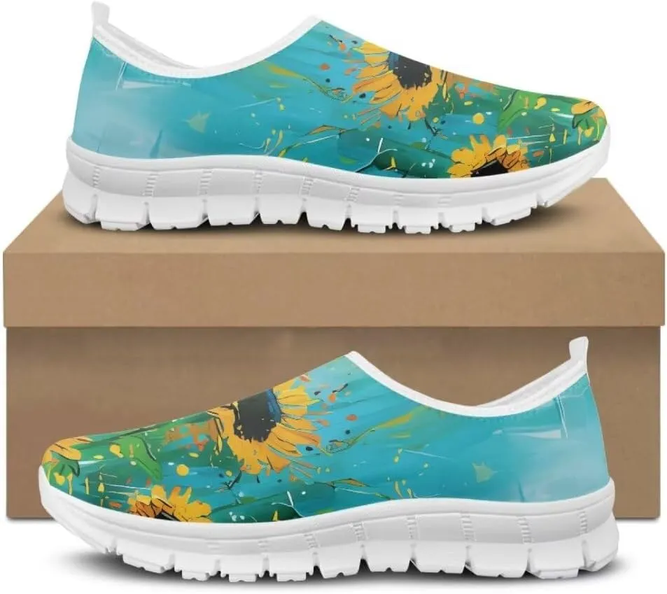 Jeiento Womens Casual Shoes Breathable Mesh Workout Casual Shoes Walking Shoes for Lady Lightweight Slip-On Loafers Dressy Shoes
