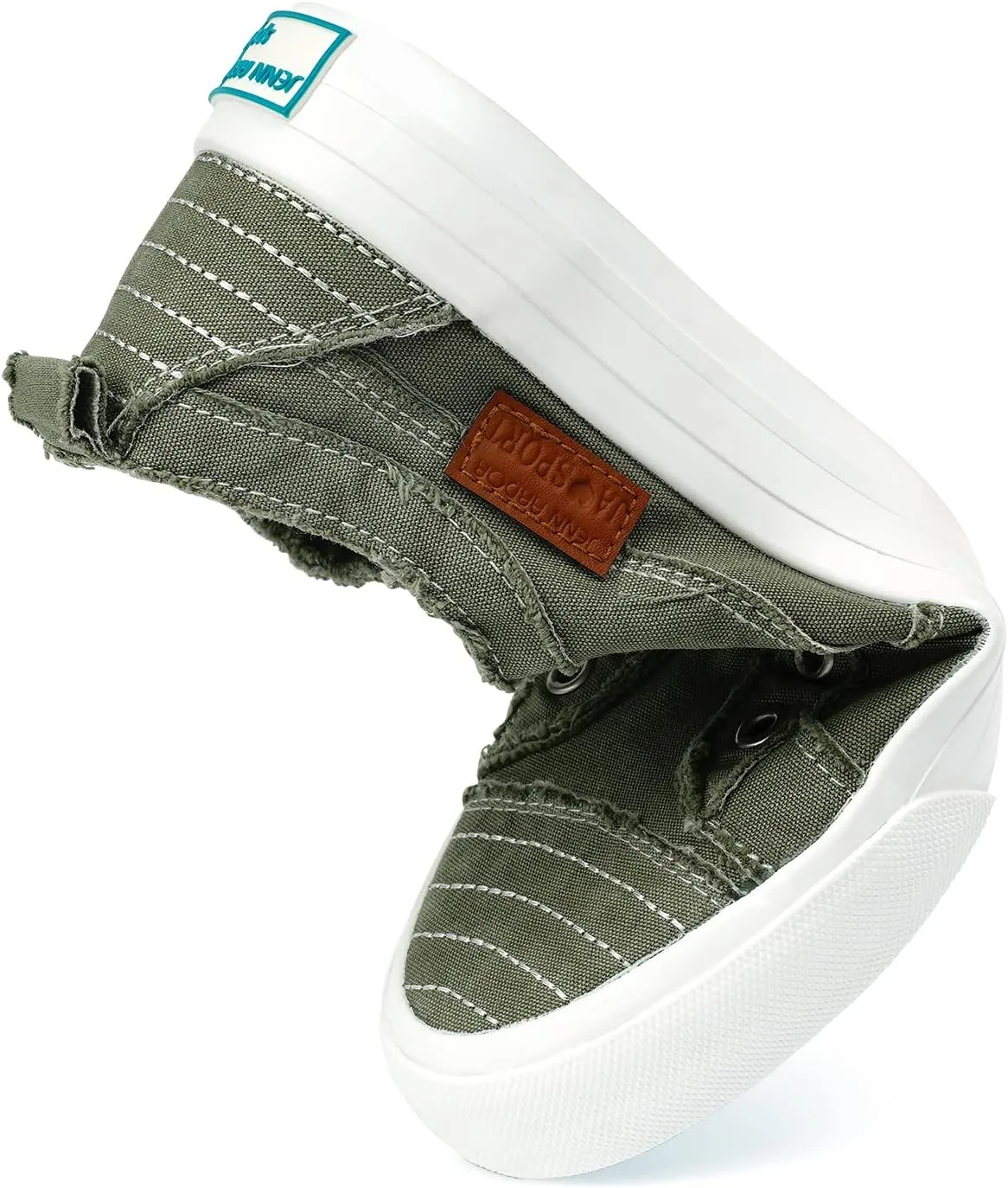 JENN ARDOR Womens Fall Slip On Fashion Sneakers No Laces Comfortable Casual Low Canvas Sneakers Flats Walking Shoes