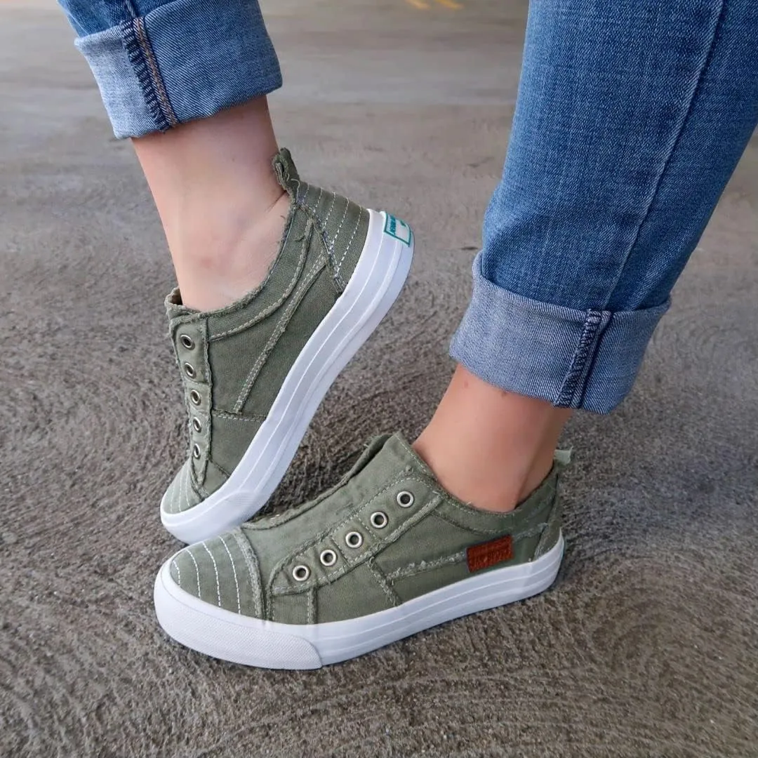 JENN ARDOR Womens Fall Slip On Fashion Sneakers No Laces Comfortable Casual Low Canvas Sneakers Flats Walking Shoes