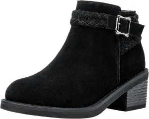 Jeossy Women's Ankle Boots, Low Heel Short Booties, Dress Fall Boots with Inner Zipper