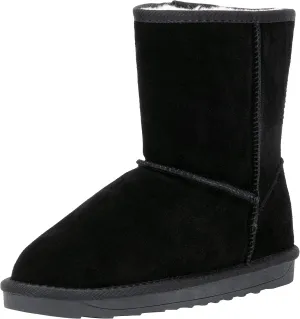 Jeossy Women's Winter Snow Boots, Warm Suede Fur Slip on Mid Calf Plush Fuzzy Tall Shoes