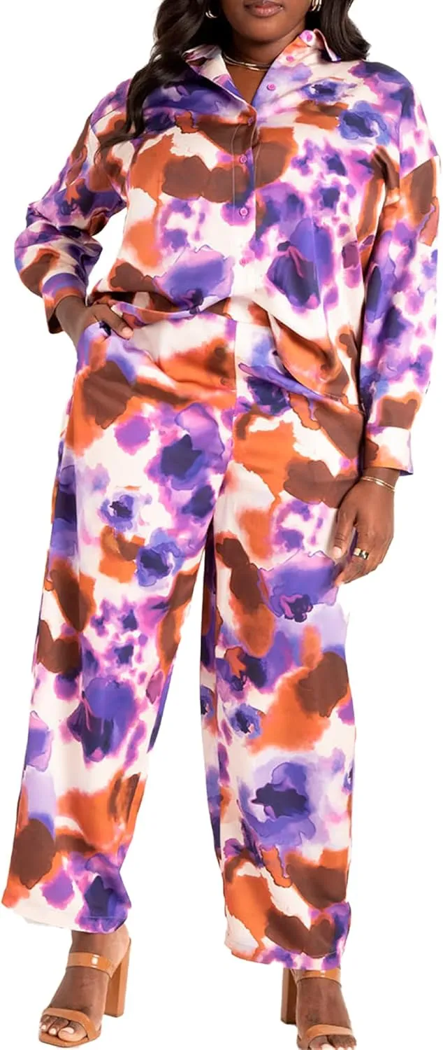 Jessica London Women's Plus Size Stretch Knit Crepe Wide Leg Pant