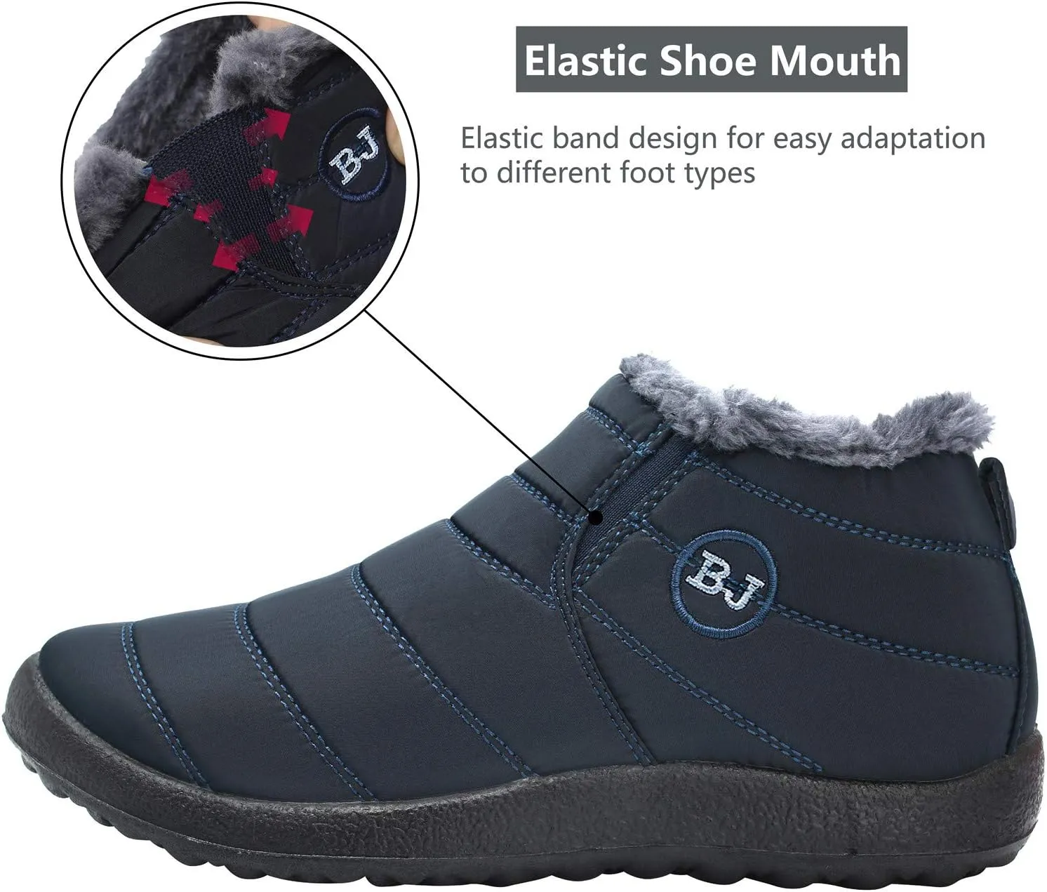 JOINFREE Winter Snow Boots for Women Men Anti-Skid House Shoes Ankle Boots Indoor Outdoor