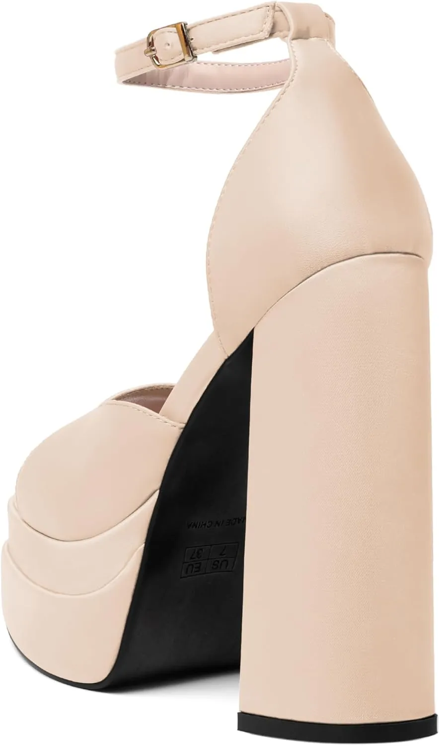Joseywade Chunky Platform Heels Open Toe Women High Heels 5.5 Inches Heeled Sandals Satin Silk Ankle Strap Heels Shoes