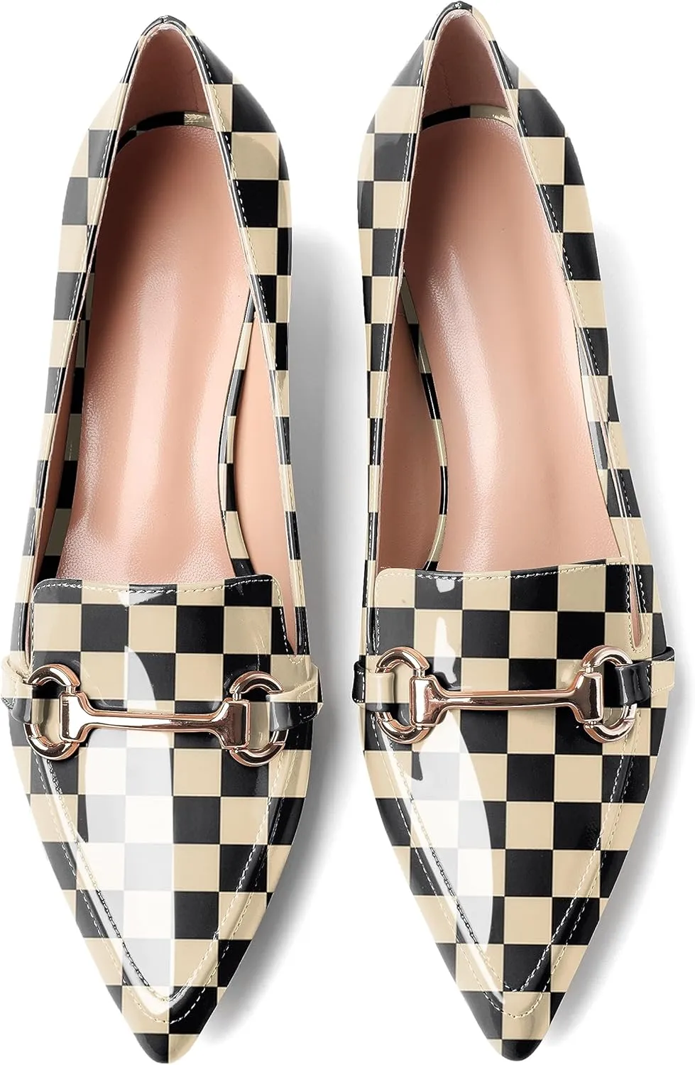 Joseywade Low Block Chunky Heels Slip on 2 Inch Women's Pointed Toe Pumps Loafers Closed Toe Shoes