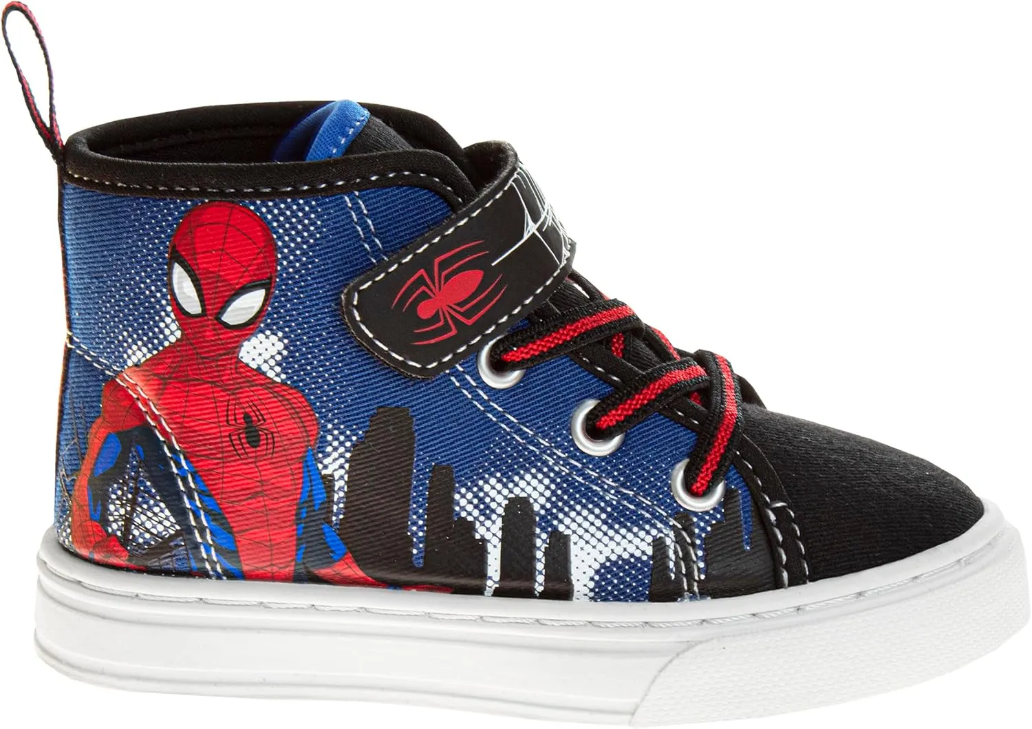 Josmo Kids Spiderman High Top Shoes Athletic Lightweight Breathable - Spidey Sneaker Boys HighTops Character Sneakers (Sizes: 7-10 Toddler / 11-12 Little Kid)