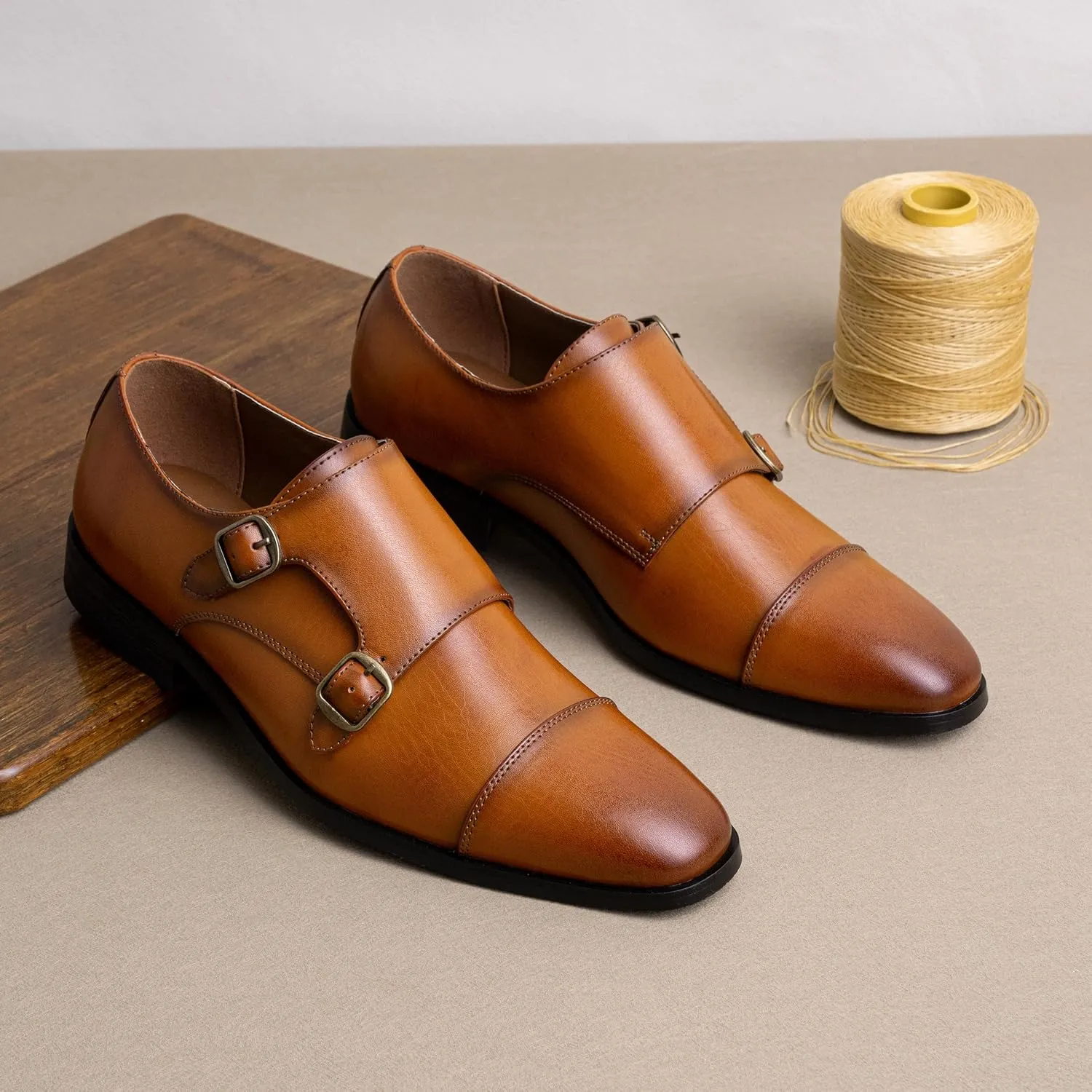 Jousen Dress Shoes for Men Monk Strap Loafers for Men