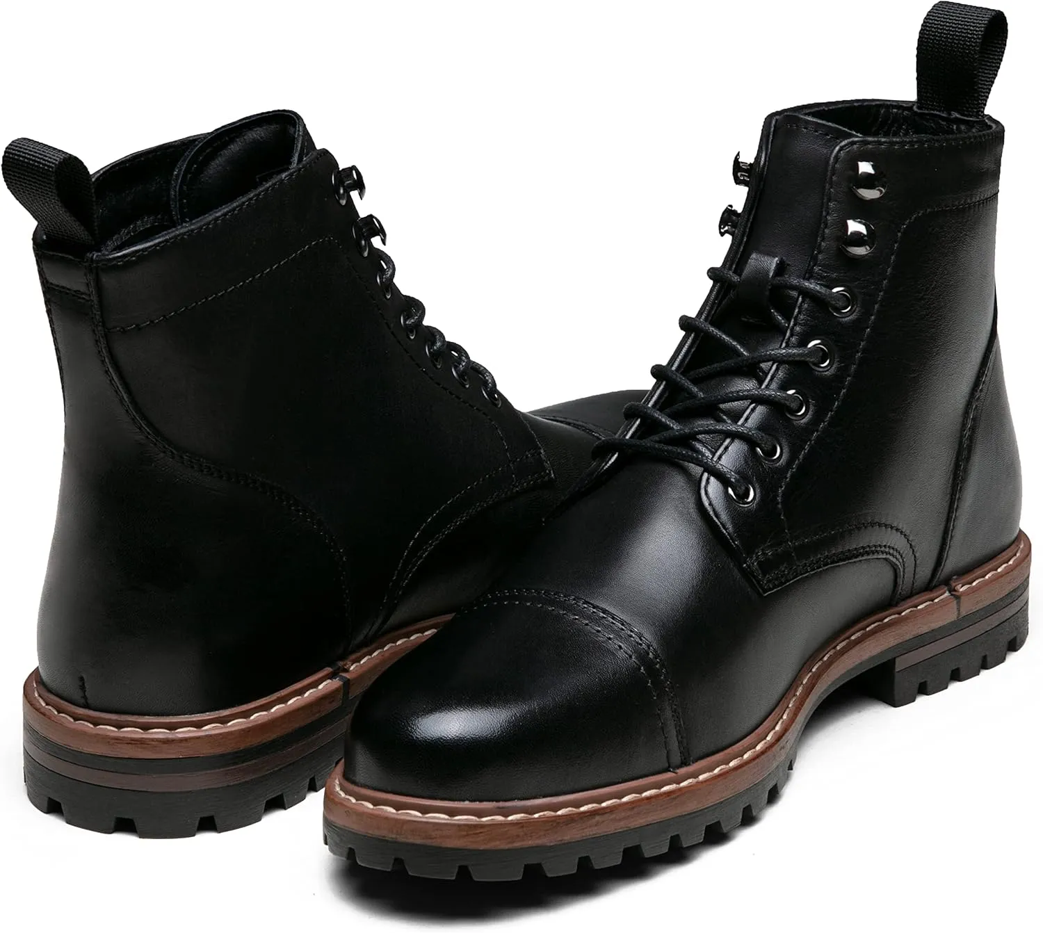 Jousen Mens Boots Premium Leather Cap Toe Casual Boots Chukka Dress Boots for Men
