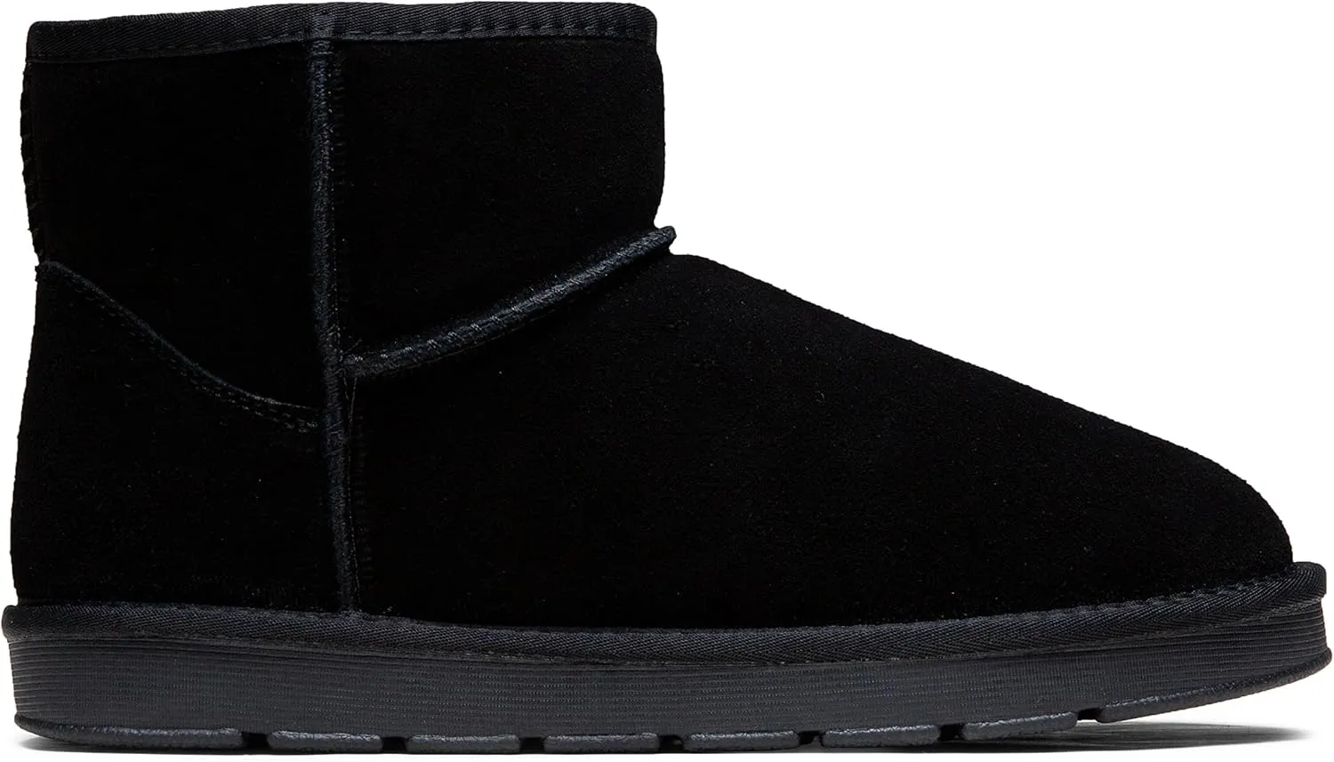 Jousen Men's Winter Boots Suede Snow Boot Leather Mid-calf Shoes Fur Lining