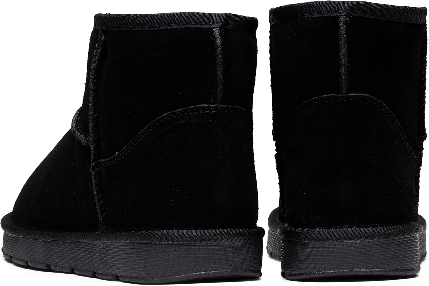 Jousen Men's Winter Boots Suede Snow Boot Leather Mid-calf Shoes Fur Lining