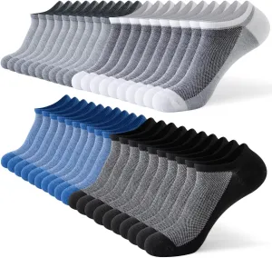 JOYNÉE 20 Pairs Men's No Show Socks: Low Cut, Ankle Socks