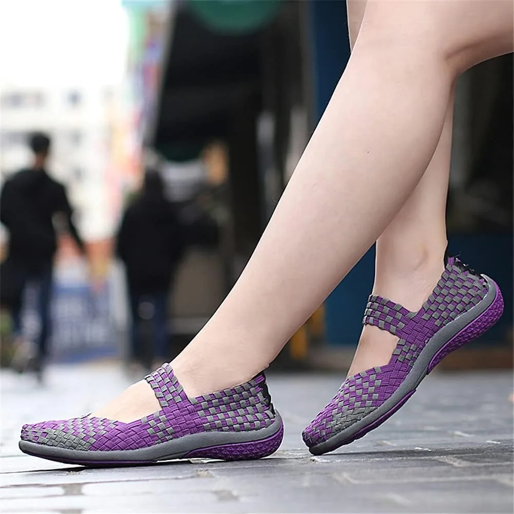 JOYVIP Womens Curly Type Ballet Flats Slip On Comfort Loafers Handmade Woven Shoes