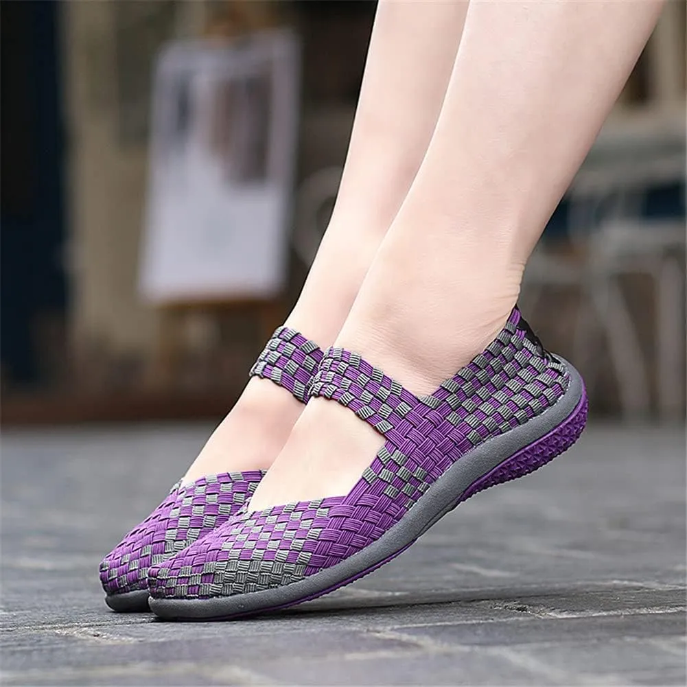 JOYVIP Womens Curly Type Ballet Flats Slip On Comfort Loafers Handmade Woven Shoes