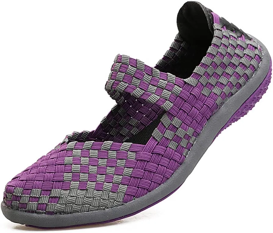 JOYVIP Womens Curly Type Ballet Flats Slip On Comfort Loafers Handmade Woven Shoes
