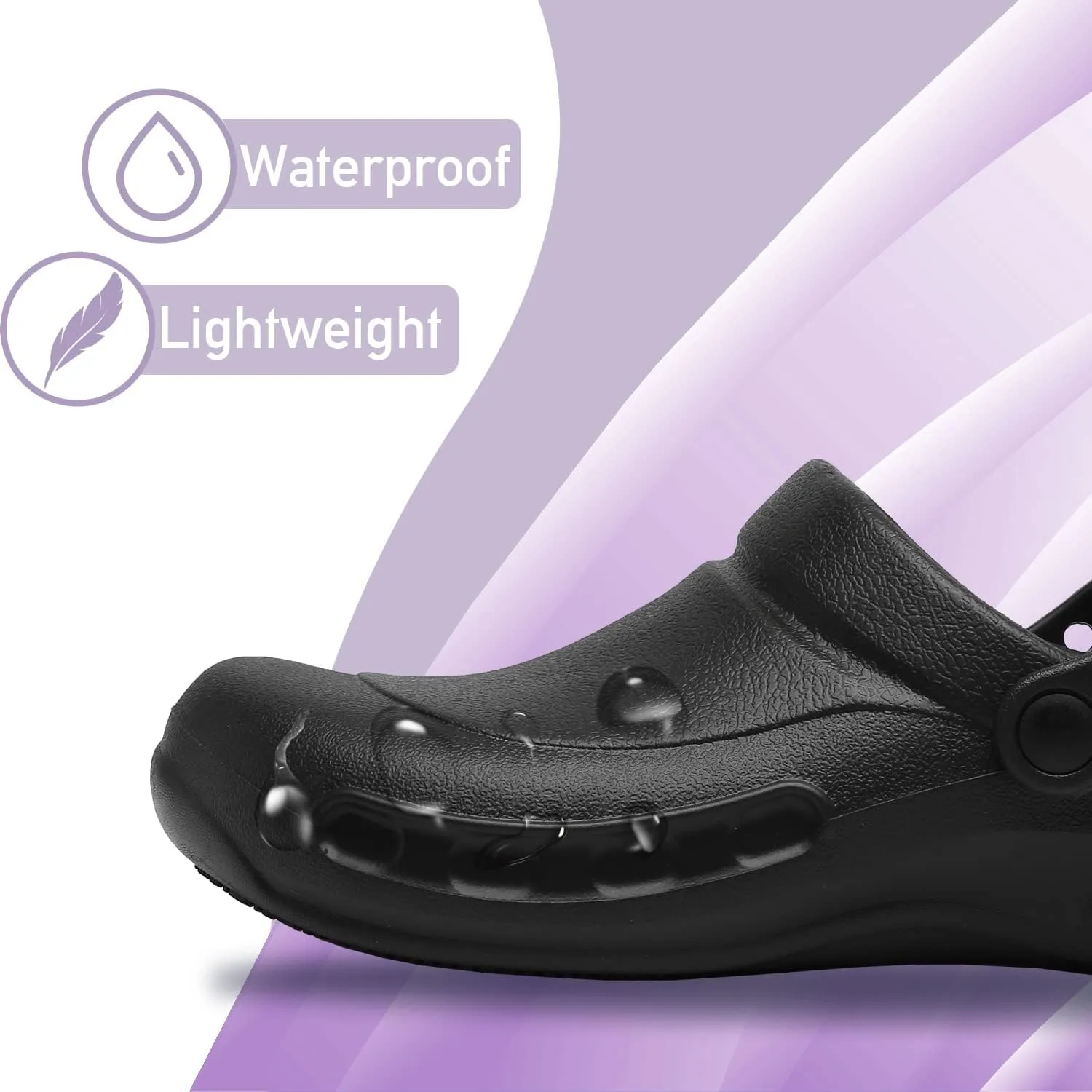 JSWEI Chef Shoes Men -Waterproof and Oil-Proof Clogs Non Slip Kitchen Shoes for Men Nursing Shoes Garden Shoes Outdoor Chef Clogs for Kitchen Food Service