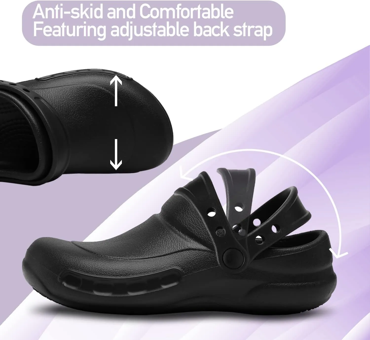 JSWEI Chef Shoes Men -Waterproof and Oil-Proof Clogs Non Slip Kitchen Shoes for Men Nursing Shoes Garden Shoes Outdoor Chef Clogs for Kitchen Food Service