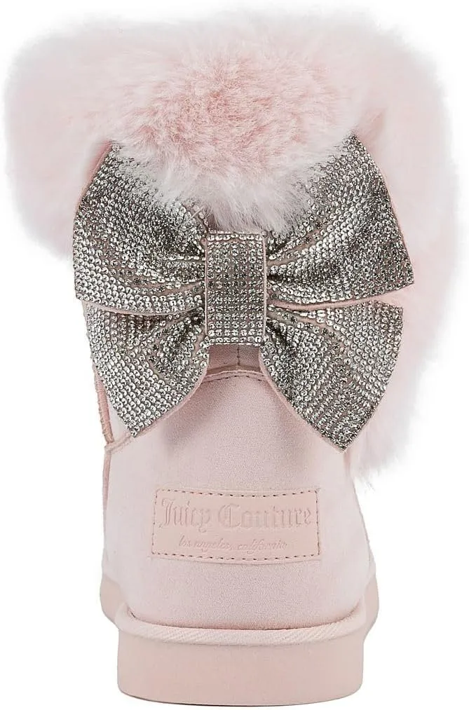 JUICY COUTURE Women's Slip On Winter Snow Boots Warm & Insulated Fur Lining Comfortable Fashion Booties