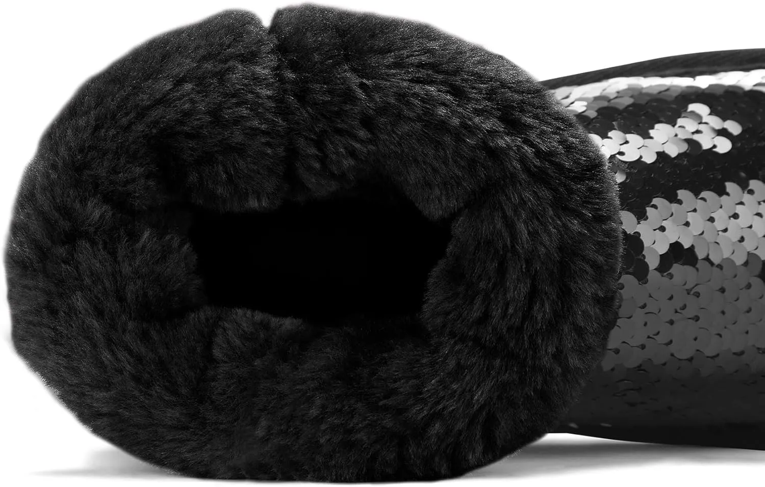K KomForme Girls Winter Boots Sparkle Sequins Warm Snow Shoes Fur Lined Lightweight Comfy (Toddler/Little Kids/Big Kids)