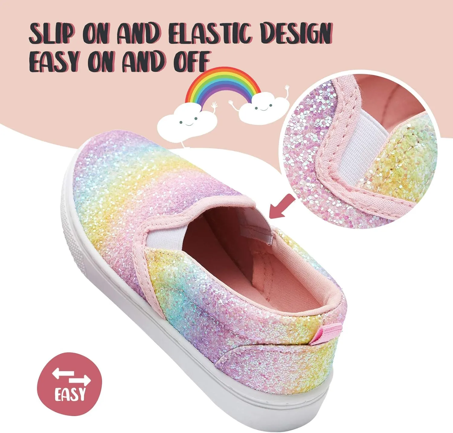 K KomForme Kids Shoes Toddlers Canvas Sneakers Slip on Walking Tennis Shoes for Boys Girls(Toddler/Little Kids/Big Kids)