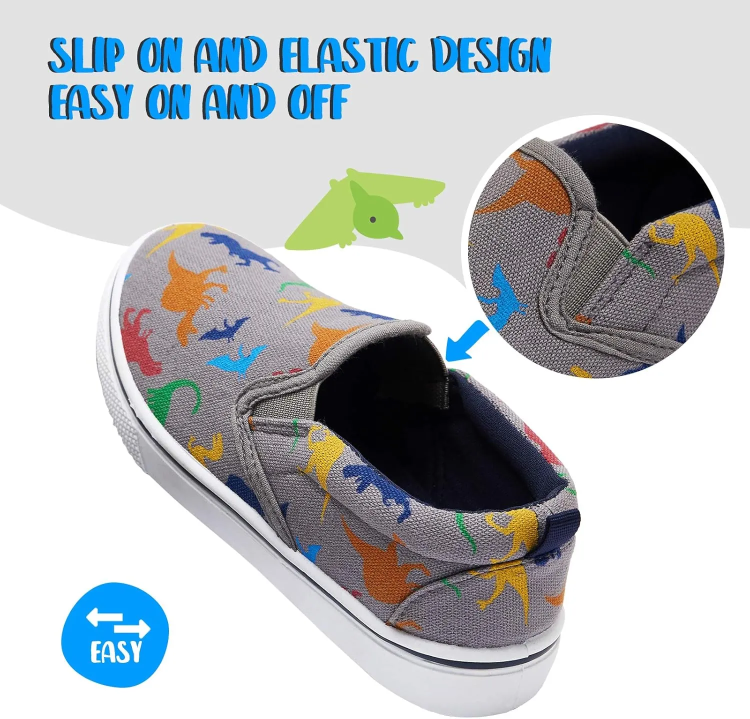 K KomForme Kids Shoes Toddlers Canvas Sneakers Slip on Walking Tennis Shoes for Boys Girls(Toddler/Little Kids/Big Kids)