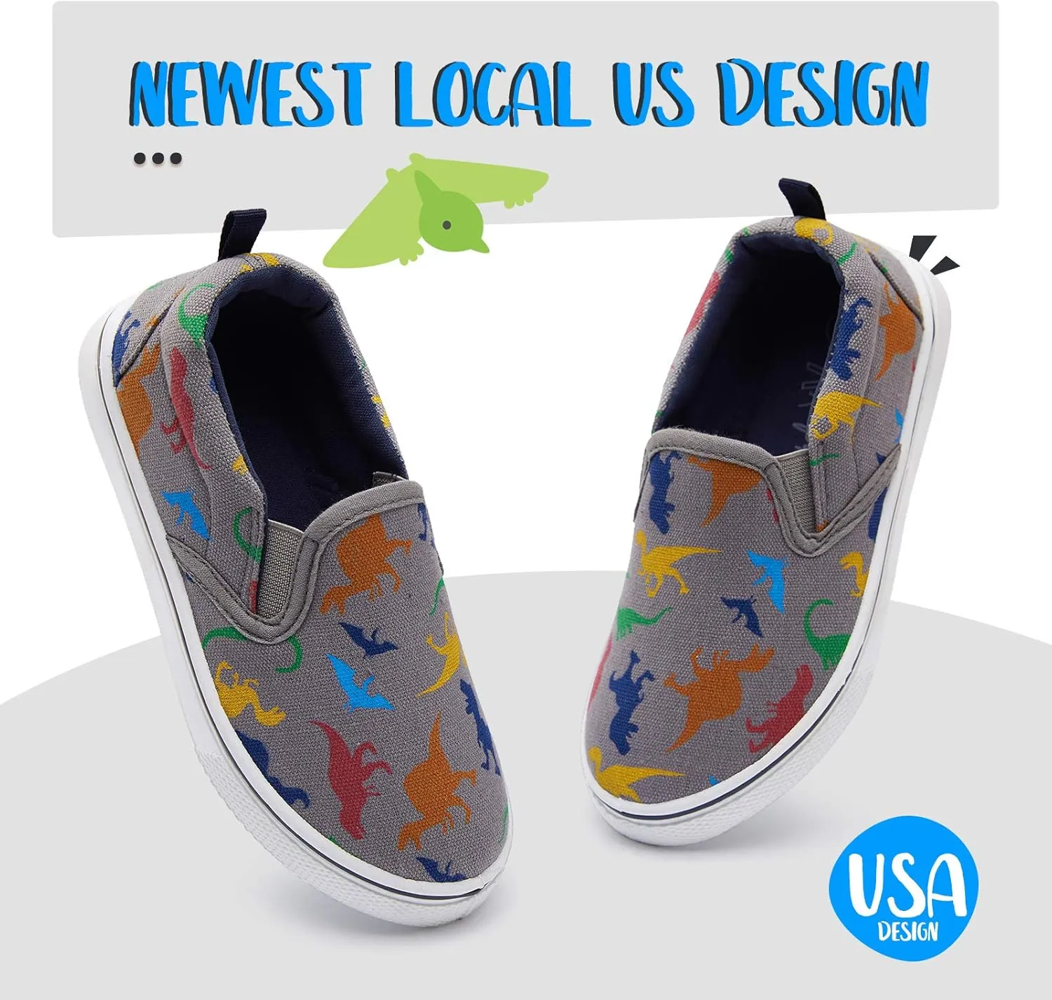 K KomForme Kids Shoes Toddlers Canvas Sneakers Slip on Walking Tennis Shoes for Boys Girls(Toddler/Little Kids/Big Kids)