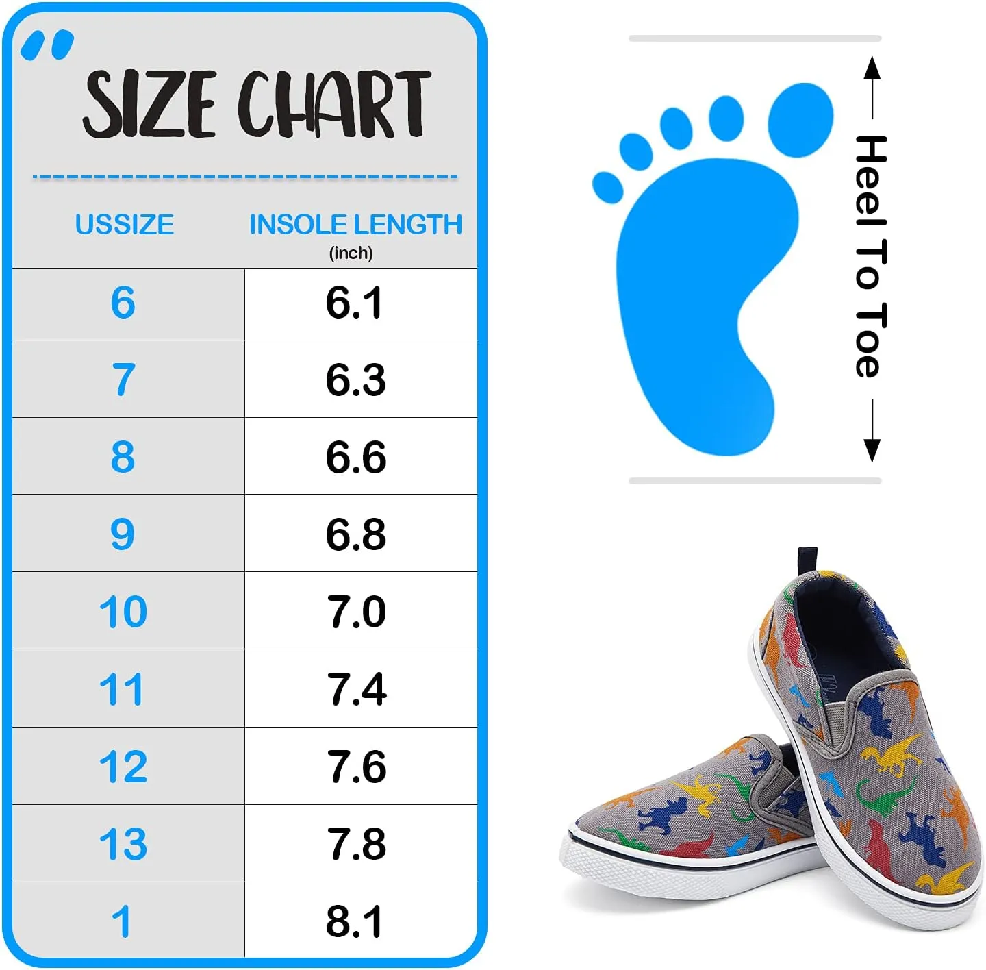K KomForme Kids Shoes Toddlers Canvas Sneakers Slip on Walking Tennis Shoes for Boys Girls(Toddler/Little Kids/Big Kids)