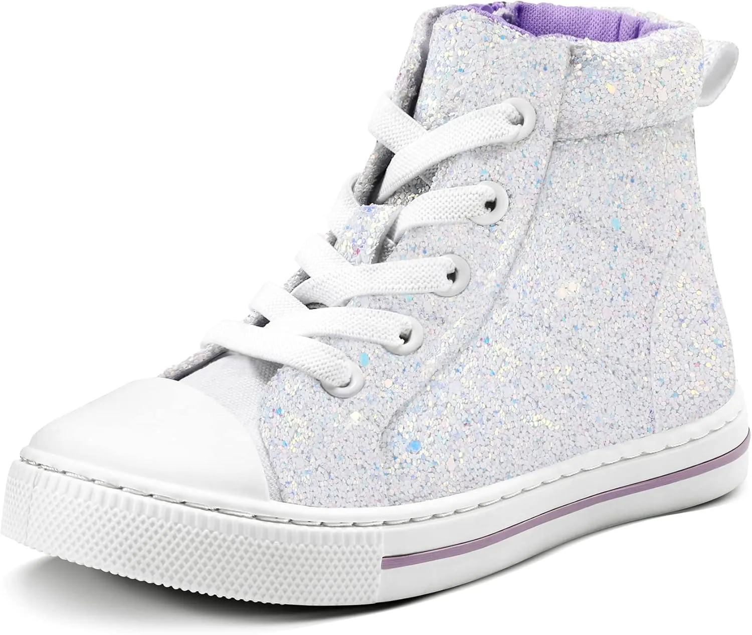 K KomForme Kids Sneakers for Boys and Girls Toddler Canvas High Top Walking Causal Shoes with Zipper