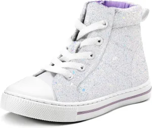 K KomForme Kids Sneakers for Boys and Girls Toddler Canvas High Top Walking Causal Shoes with Zipper