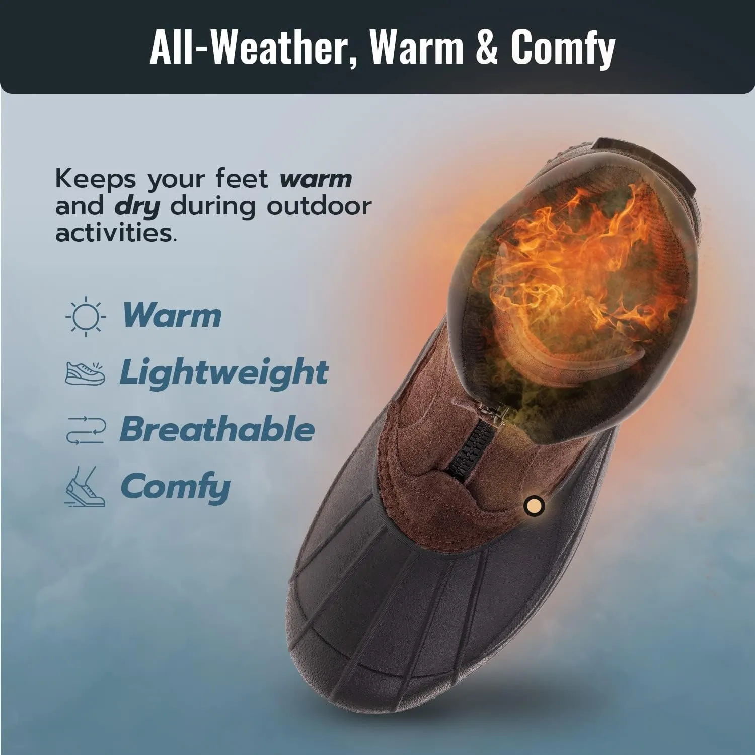 Khombu Men's Paul Insulated Winter Snow Boots with Zipper