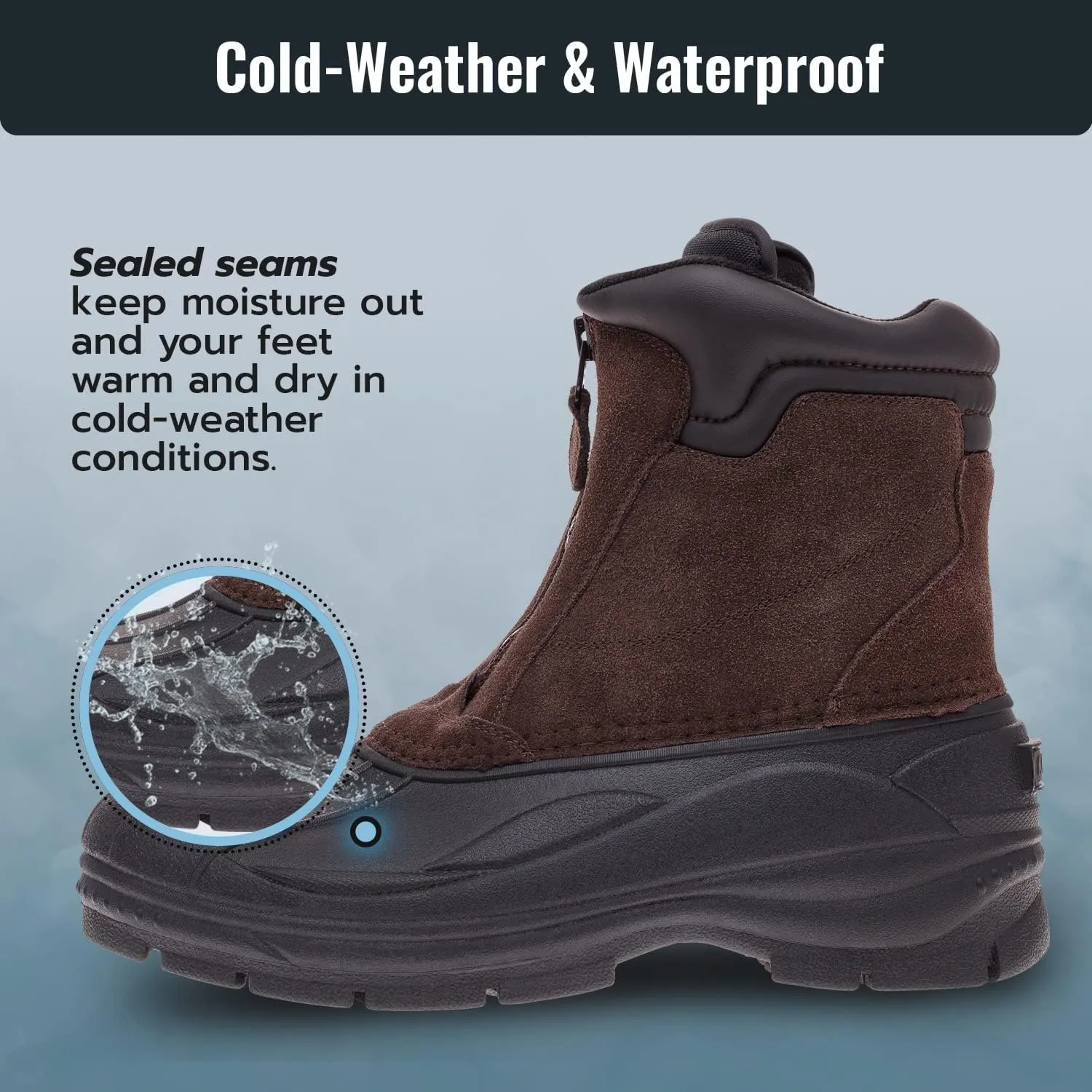 Khombu Men's Paul Insulated Winter Snow Boots with Zipper