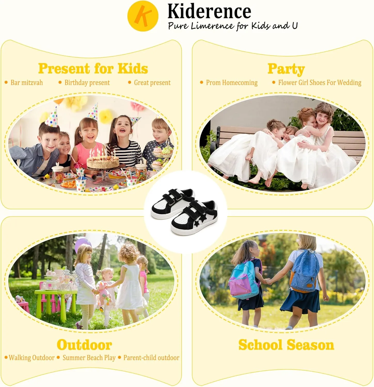 Kiderence Toddler Girls Sneakers Little Girls Running Sports Shoes(Toddler/Little Kids)