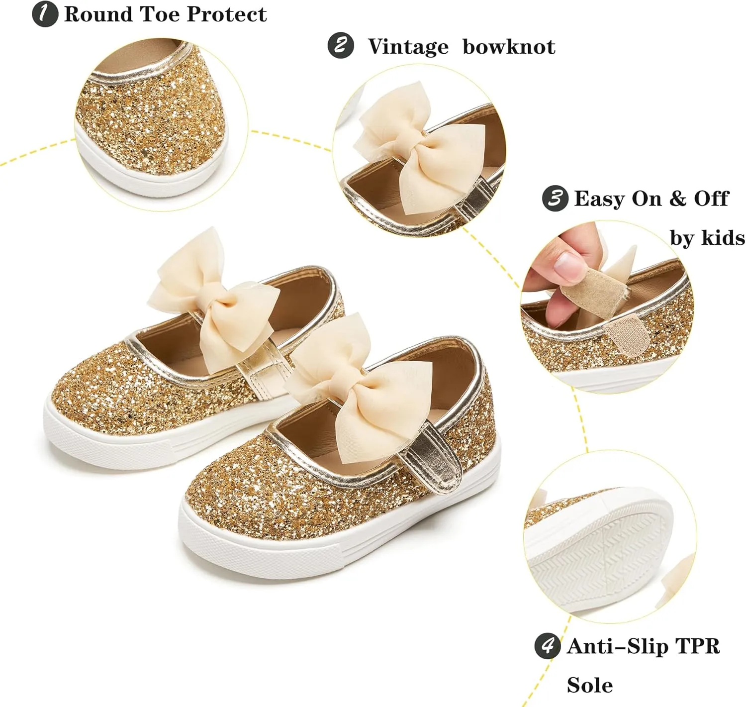Kiderence Toddler Girls Sneakers Little Girls Running Sports Shoes(Toddler/Little Kids)