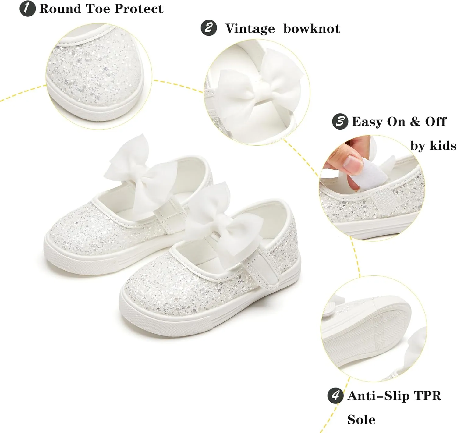 Kiderence Toddler Girls Sneakers Little Girls Running Sports Shoes(Toddler/Little Kids)