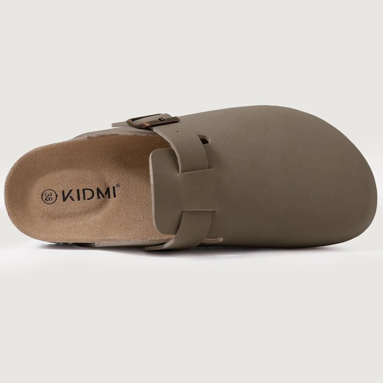 KIDMI Women's Cork Footbed Clogs Leather Mules Comfort Potato Shoes with Arch Support