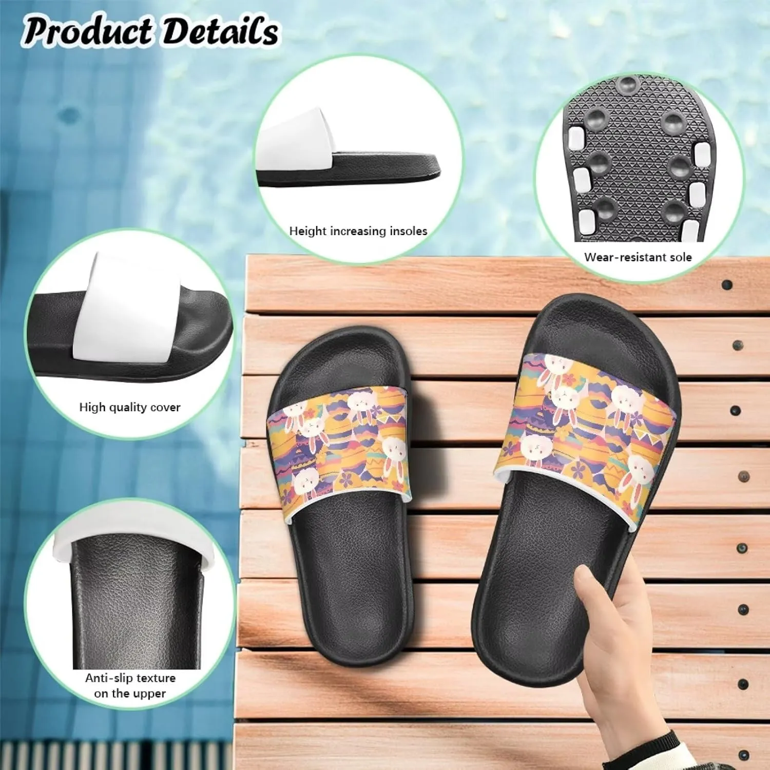 Kids Boys Girls Ball Sports Slides Sandals Comfortable Beach Pool Shower Shoes House Slide Indoor Outdoor