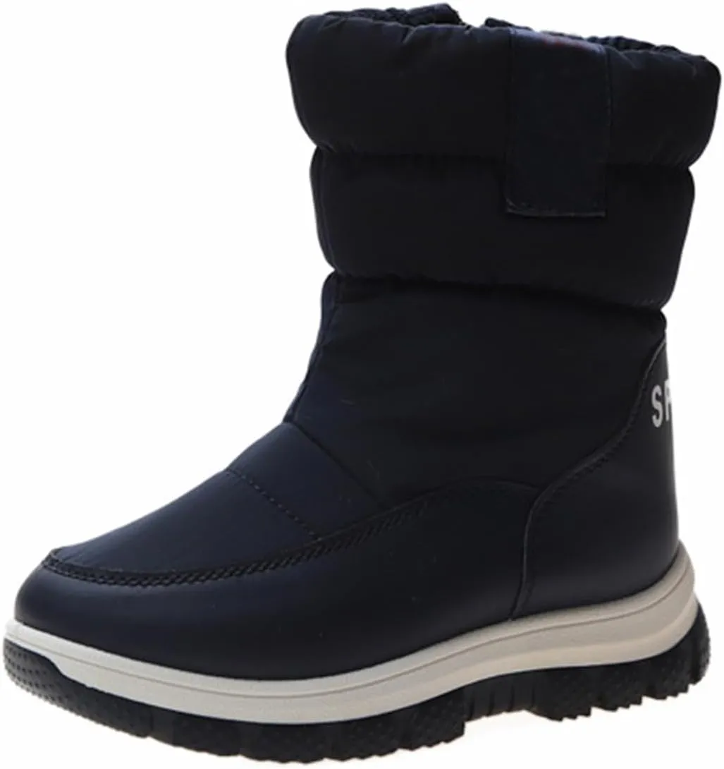 Kids Boys Thick Warm Snow Boots Childrens Girls Chunky Sole Non Slip Shoes Sneaker Booties Winter Cozy Warm Ski Shoes