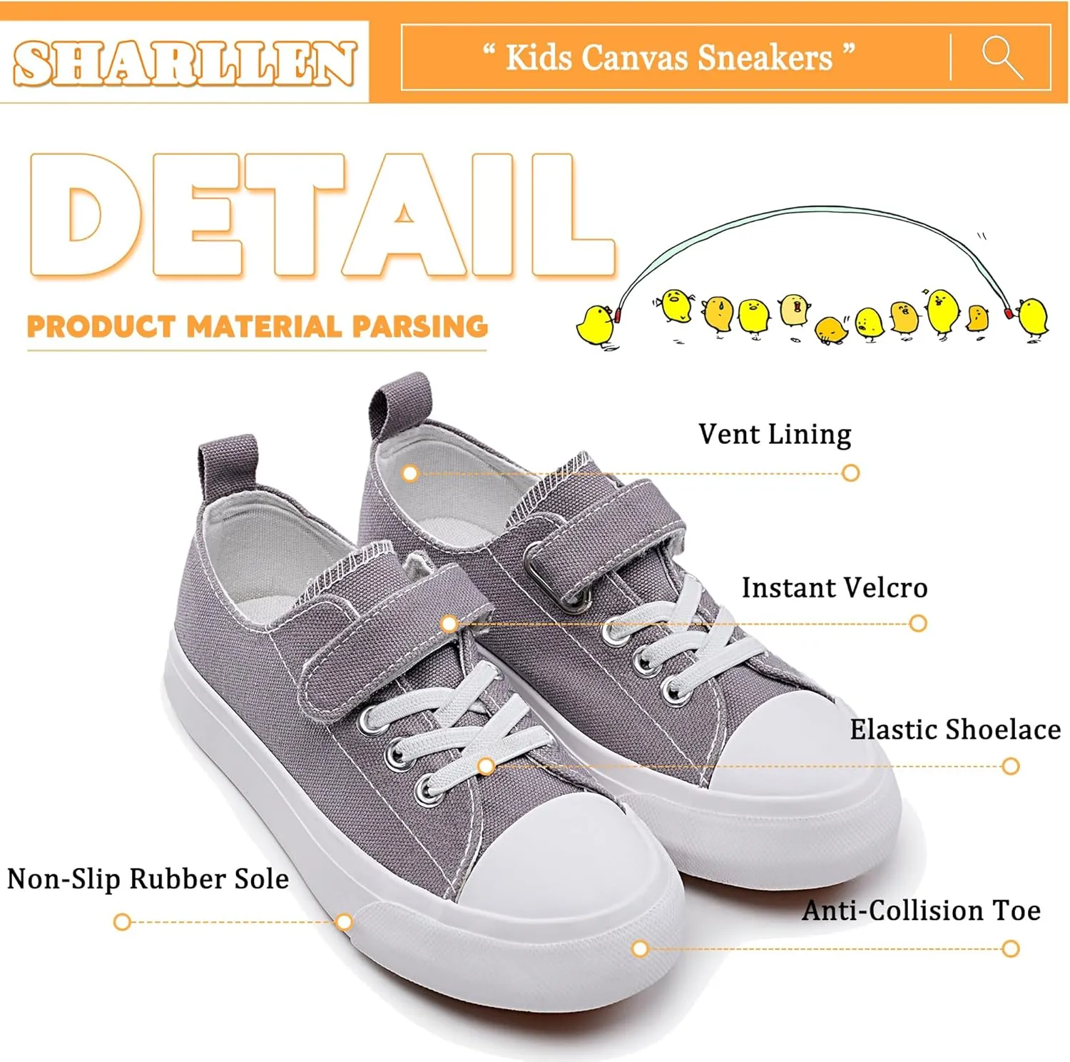 Kids Canvas Sneakers for Boys Girls Lace-up Canvas Shoes Low Top Toddler Walking Shoes Casual Lightweight Adjustable Strap Big Kid Running Sneakers