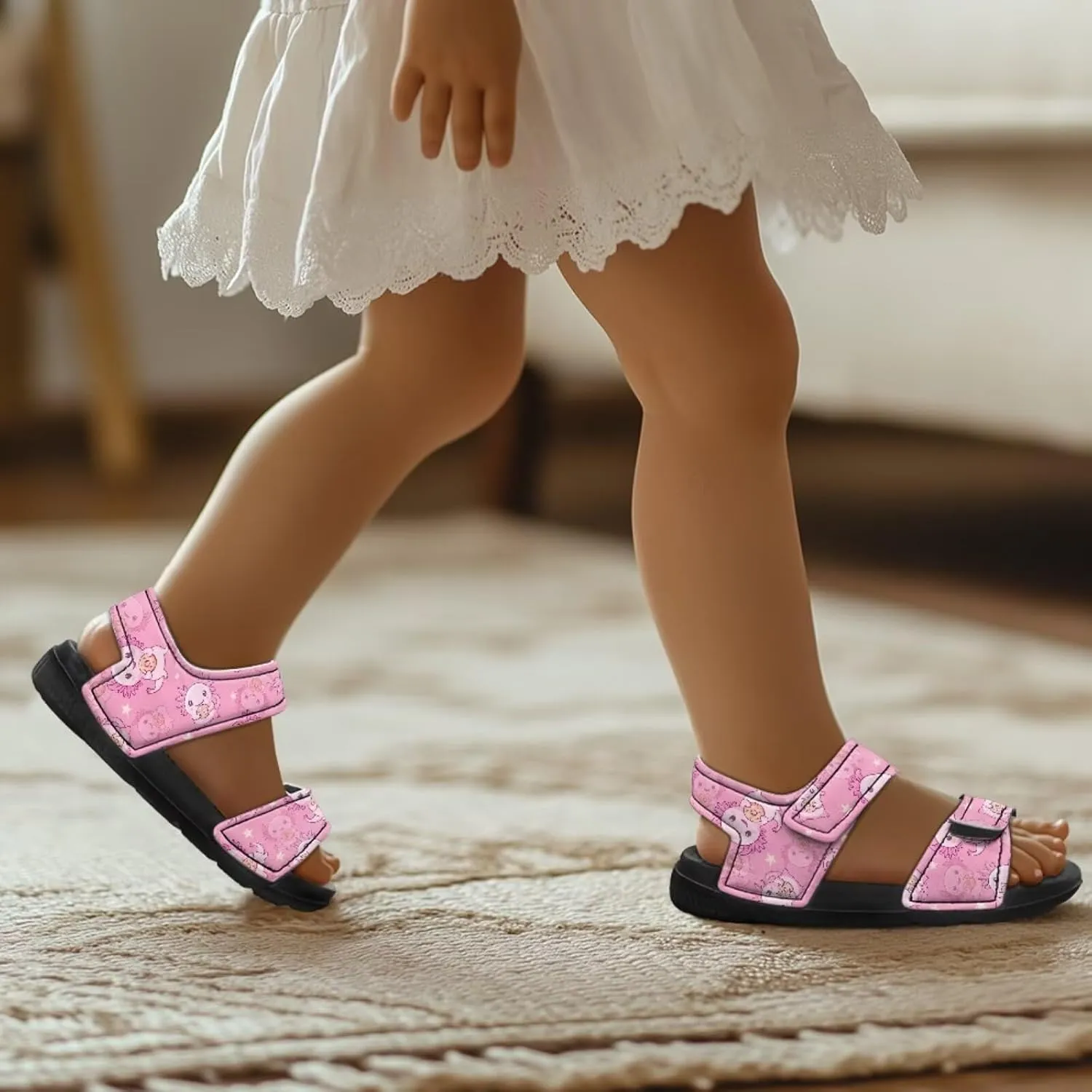 Kids Sandals Girls Toddler Summer Shoes Sandals for Kids Girls Summer Slide with Adjustable Strap Athletic Shoes