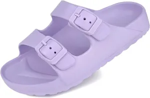 Kids Slides Sandals Double Buckle Adjustable Boys Girls